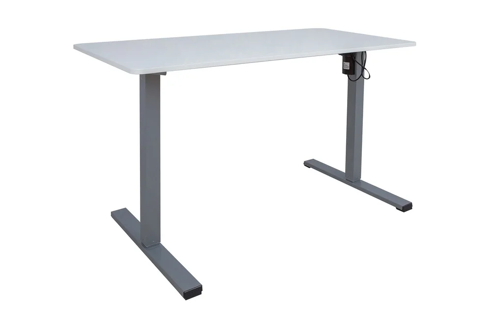 Skrivebord Ergo Optimal med motor 120x60 cm Hvit/Grå v:7487405