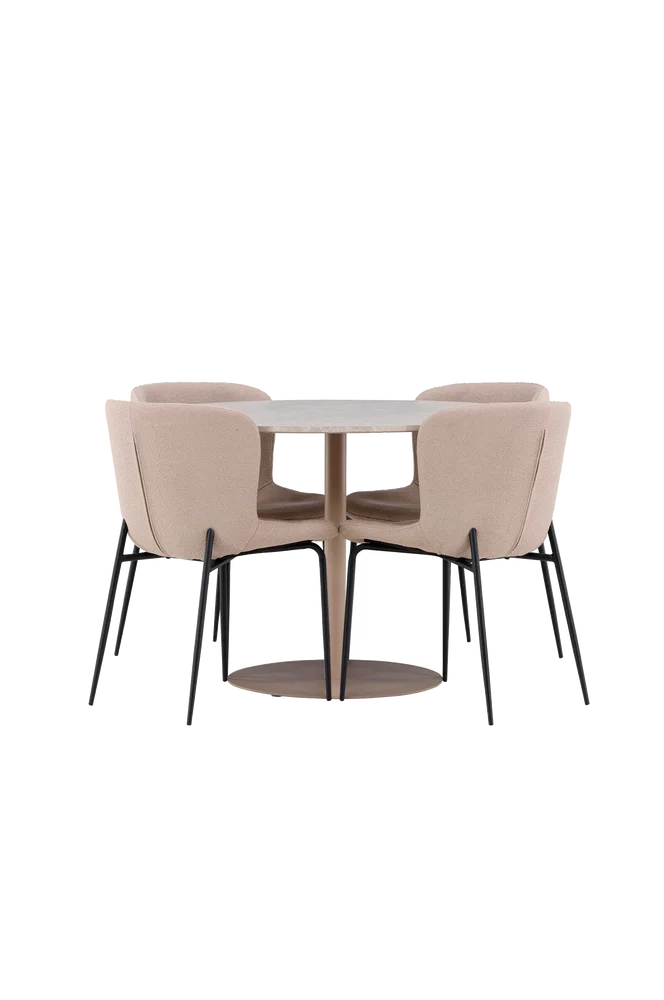 Lycke spisebord med Modesto spisestol - Beige m v:5652515