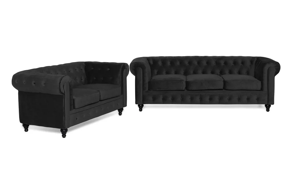 Chesterfield Luksus Sofagruppe 3+2 i Fløyel v:2320242 Chesterfield Luksus Sofagruppe 3+2 i Fløyel v:2320242