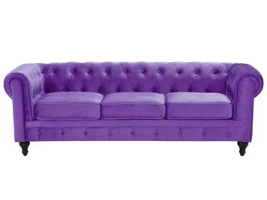 Sofa 3-seter CHESTERFIELD Fløyel Fiolett v:8218014