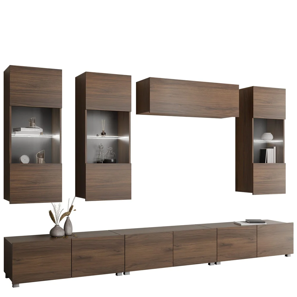 Tessan TV-veggseksjon med LED-belysning v:9008296