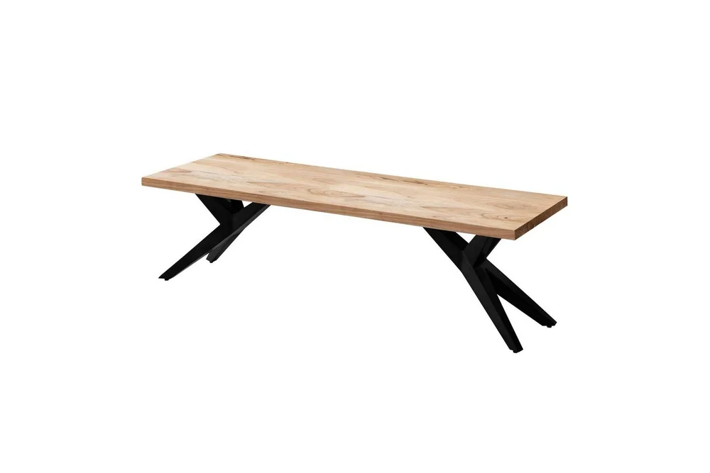 Spisestuebenk Wohnling massivt tre moderne loftstil med metallben 175 cm v:5345123