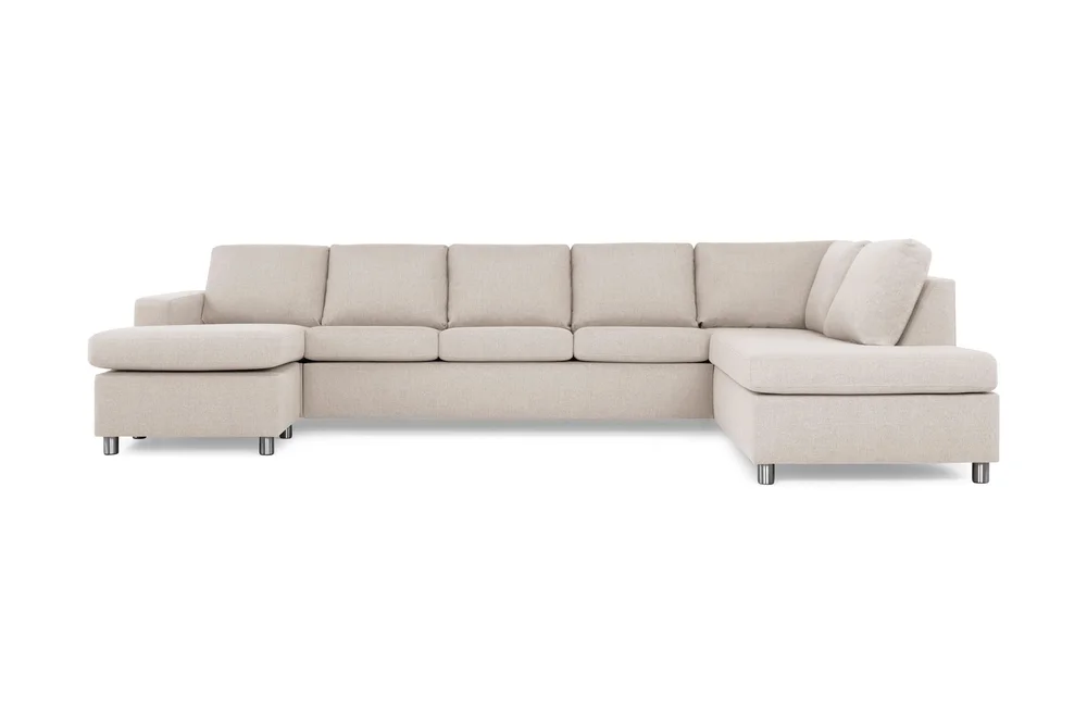 Crazy 5-seters Høyrevendt U-formet X-Large Sofa med Divan og Sjeselong i Stoff v:3882274