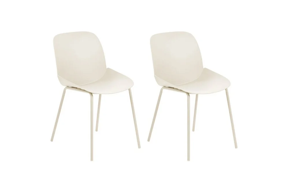 Matsalsstol Beliani Milaca set om 2 Beige v:6090631