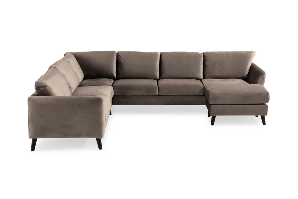 Trend 5-seters Høyrevendt L-formet Hjørnesofa med Divan i Fløyel v:4116408 Trend 5-seters Høyrevendt L-formet Hjørnesofa med Divan i Fløyel v:4116408