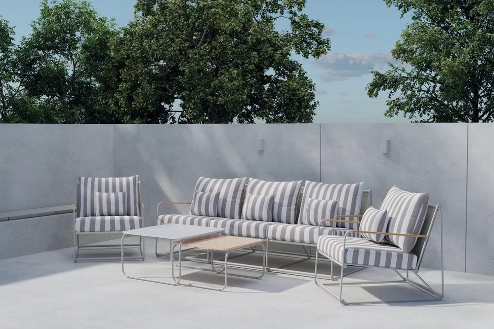 Palazzo sofagruppe 3-seters sofa + 2 lenestoler med bord utendørs v:8036818