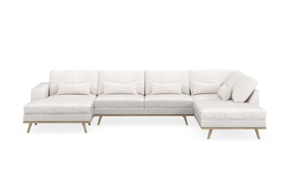 Copenhagen 5-seters Høyrevendt U-formet Sofa med Divan og Sjeselong i Bouclé v:7906370 Copenhagen 5-seters Høyrevendt U-formet Sofa med Divan og Sjeselong i Bouclé v:7906370