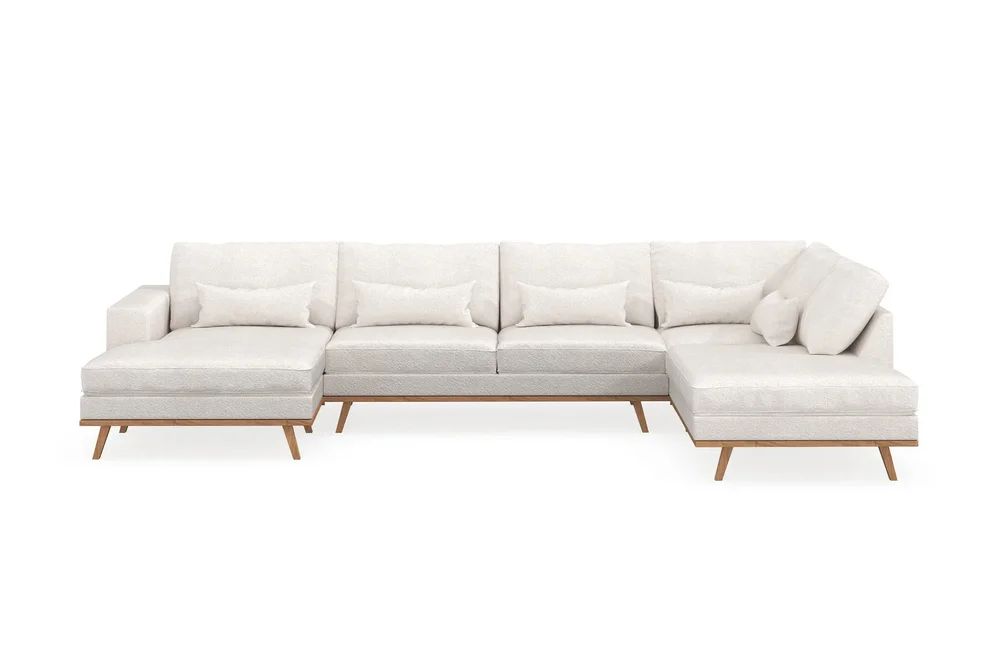 Copenhagen 5-seters Høyrevendt U-formet Sofa med Divan og Sjeselong i Bouclé v:2463859 Copenhagen 5-seters Høyrevendt U-formet Sofa med Divan og Sjeselong i Bouclé v:2463859