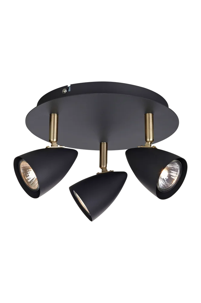 CIRO Tak 3L Svart/Messing – Svart – Belysning | m v:6641456 CIRO Tak 3L Svart/Messing – Svart – Belysning | m v:6641456
