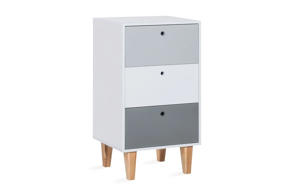 Concept Kommode Hvit / Mørkegrå / Natur v:9239908
