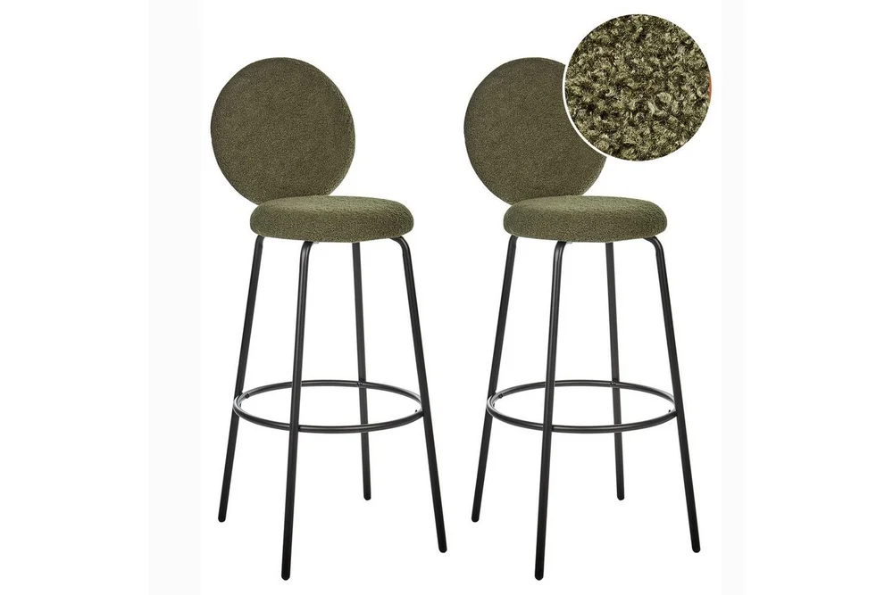 Barstol Beliani Emery set om 2 Beige-Svart Dark green v:2667066 Barstol Beliani Emery set om 2 Beige-Svart Dark green v:2667066