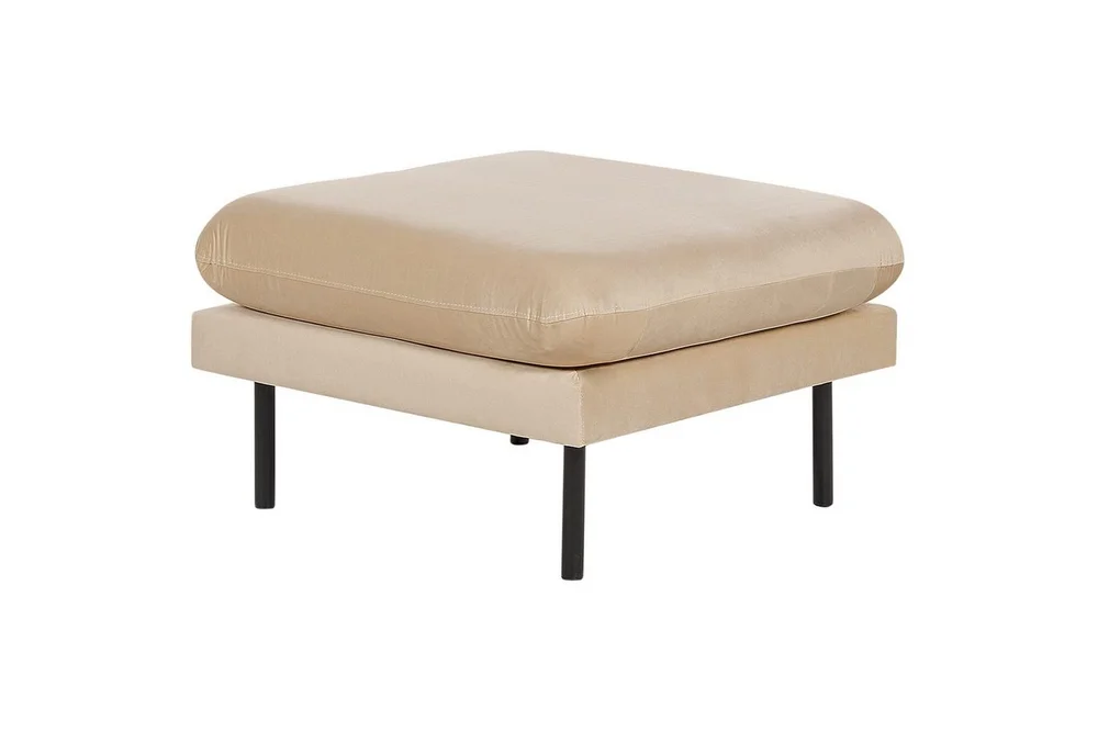 Fotpall Vinterbro Beige/svart, Fløyel v:1557200