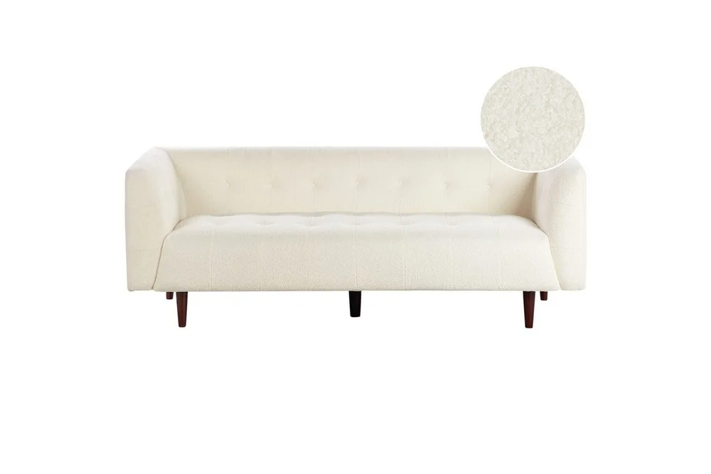 3-sitssoffa Beliani Byske Beige, mörkt trä White v:7745212 3-sitssoffa Beliani Byske Beige, mörkt trä White v:7745212