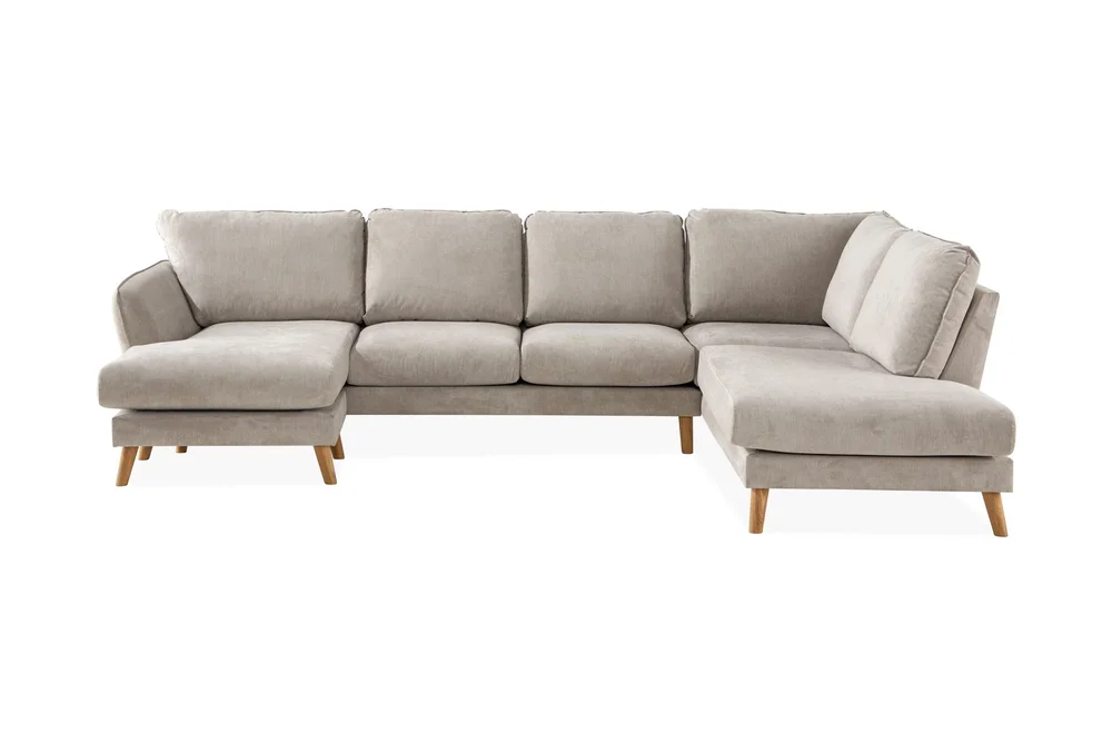 Trend Lyx 4-seters Høyrevendt U-formet Sofa med Divan og Sjeselong i Stoff v:9167035