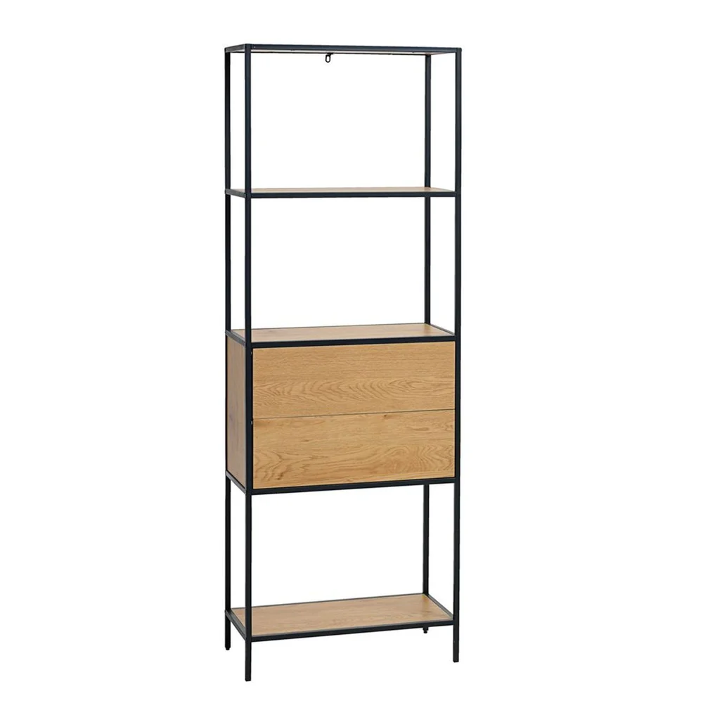 Hylle med skuff HOME4YOU 64x30x178 cm ask/svart v:3967498 Hylle med skuff HOME4YOU 64x30x178 cm ask/svart v:3967498