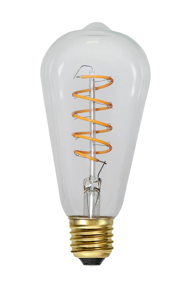 LED-pære E27 ST64 Decoled Spiral Clear 3-step memory - Transparent - Belysning | m v:7332694