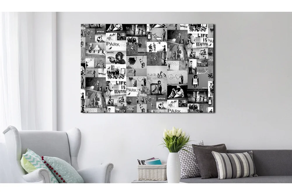 Tavle Banksy: Graffiti Collage 120X80 v:2821458