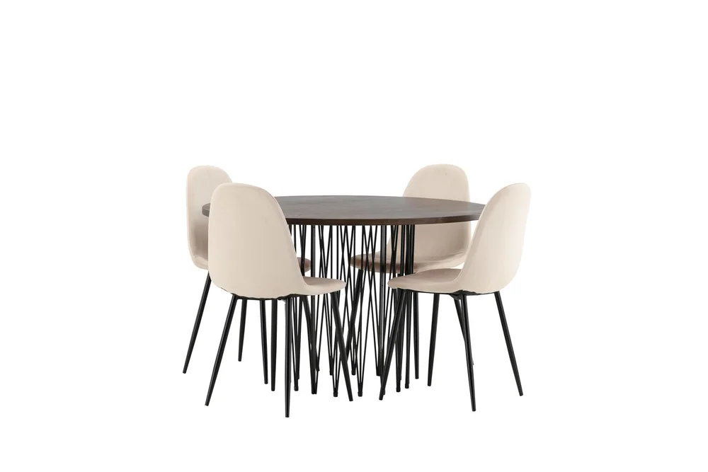 Stonaro Spisegruppe 120 cm Rund med 4 Bennie Stoler v:3648722