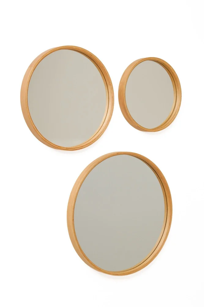 Dekorativt speilsett (3 deler) Wallxpert Circle (50 x 50 x 4 cm) eik v:9794043 Dekorativt speilsett (3 deler) Wallxpert Circle (50 x 50 x 4 cm) eik v:9794043