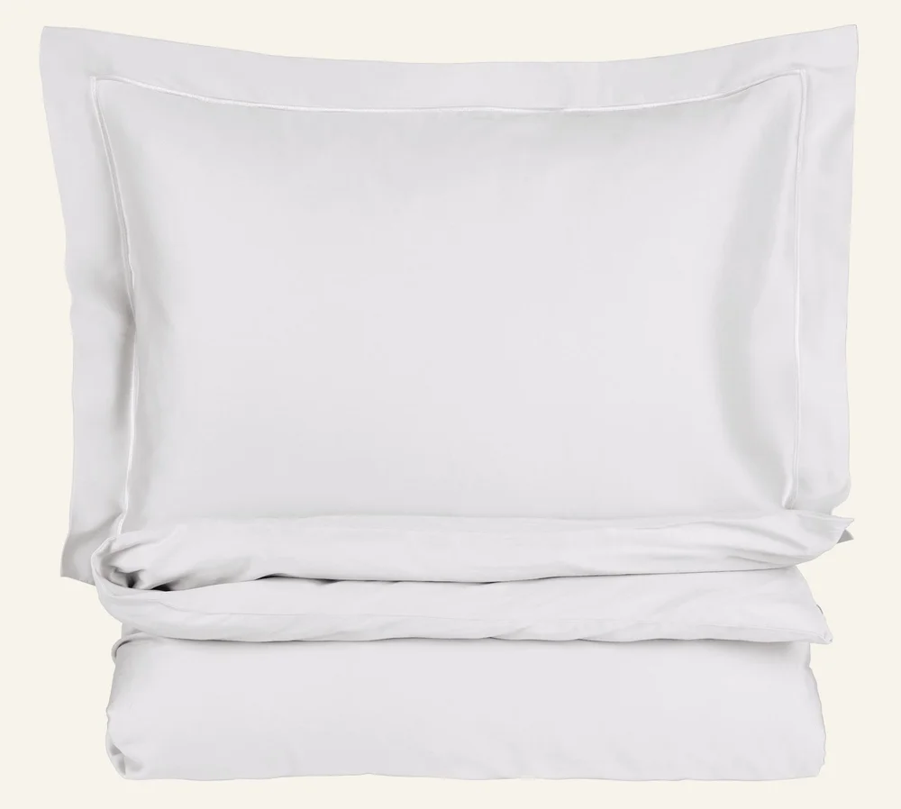 Egyptisk bomull sateng sengesett hvit – 200×220 cm/50×70 cm v:7562691