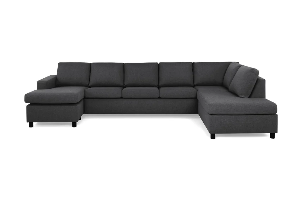 Crazy 5-seters Høyrevendt U-formet X-Large Sofa med Divan og Sjeselong i Stoff v:3399709