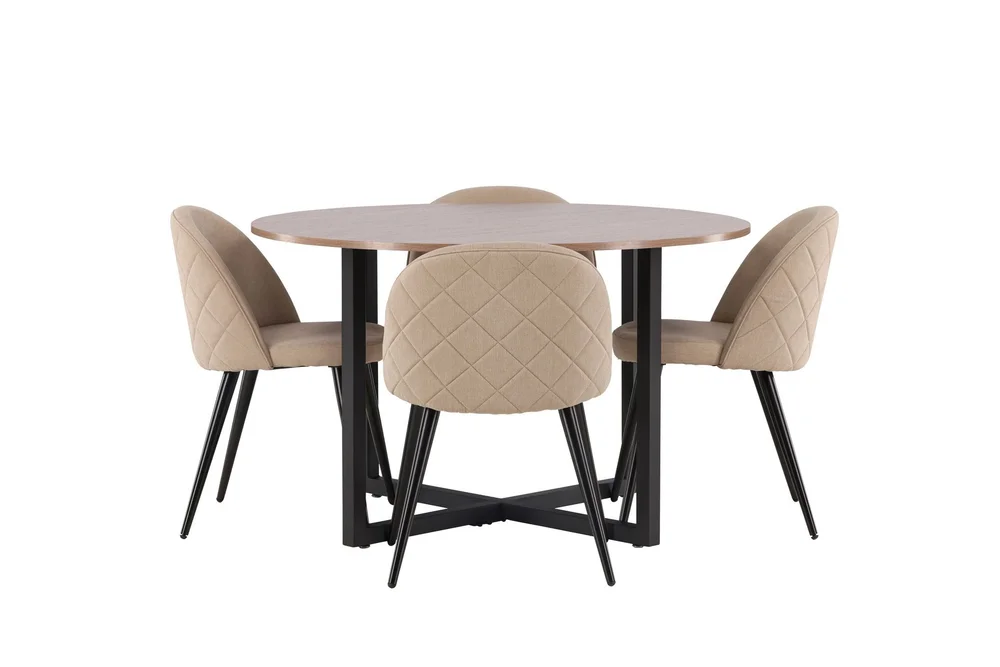 Durango Matgruppe 120 cm Rund med 4 Velvets Stoler v:2970455