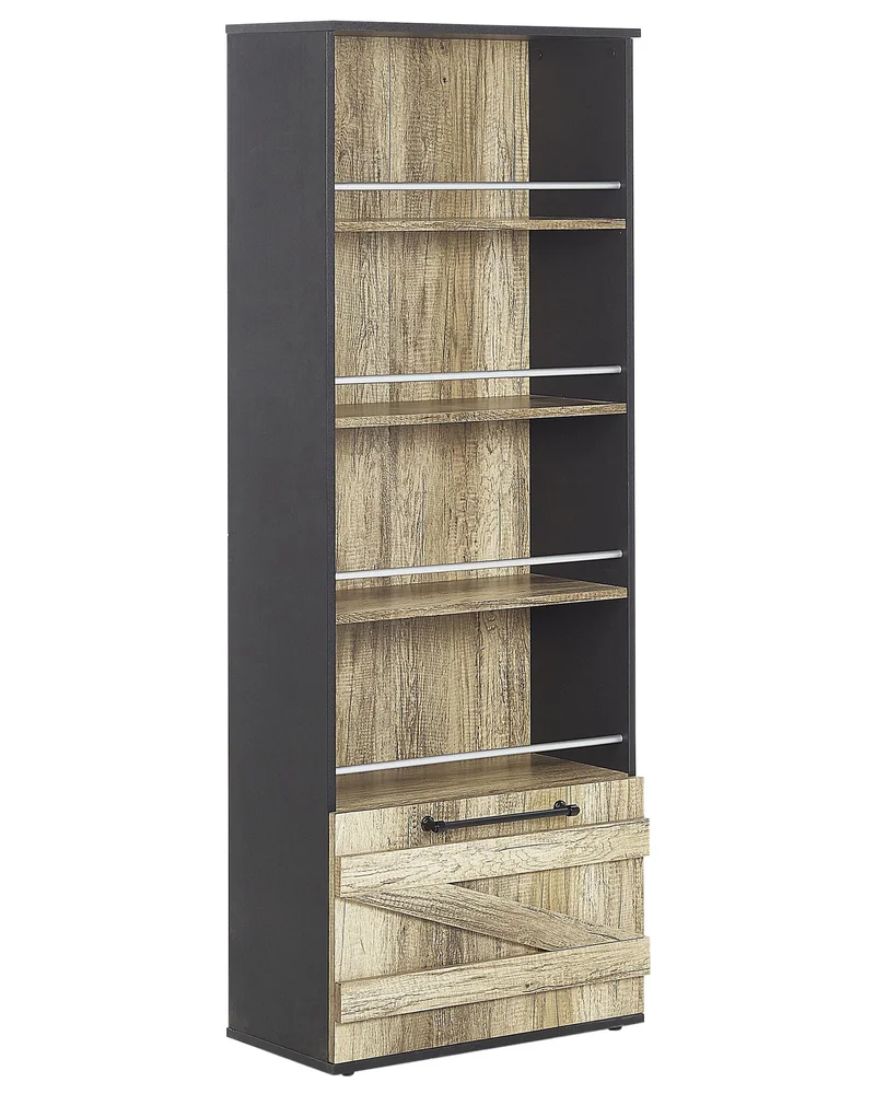 Bokhylle med 4 hyller SALTER 163 cm Brun/svart v:8156140 Bokhylle med 4 hyller SALTER 163 cm Brun/svart v:8156140