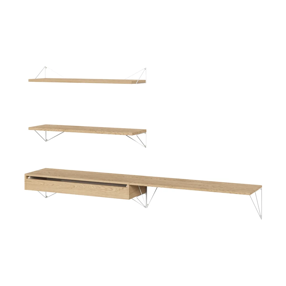 Pythagoras Bundle D hyllesystem eik-hvit" v:6711722