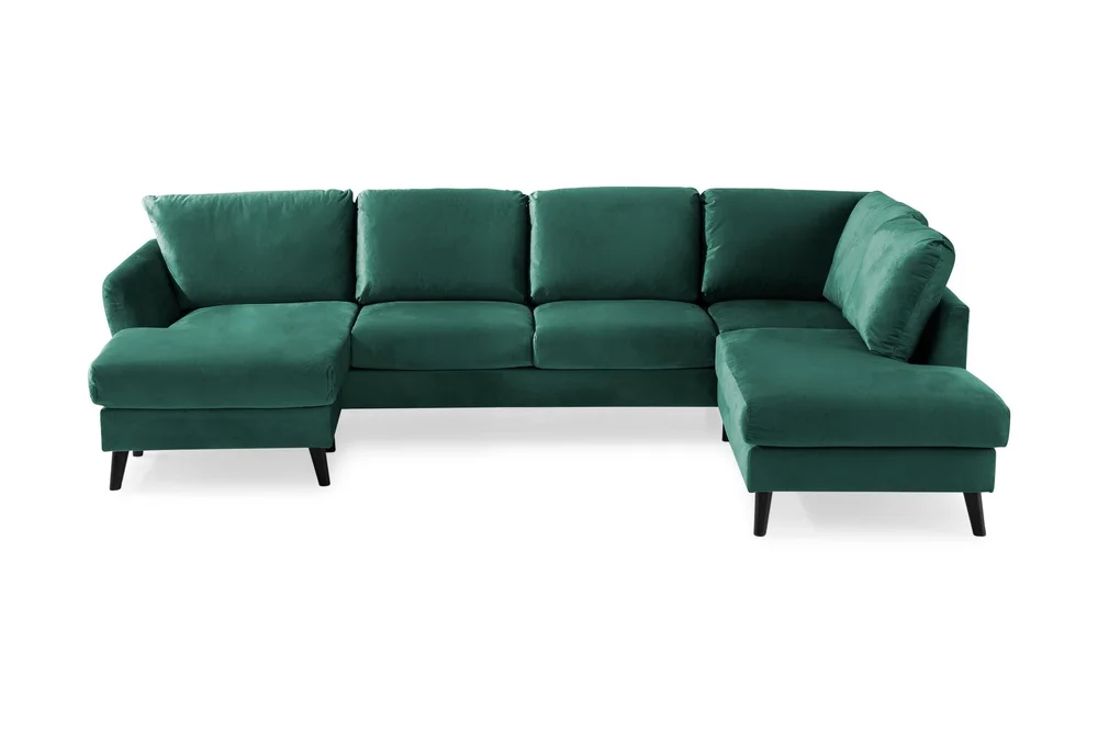 Trend 4-seters Høyrevendt U-formet Sofa med Divan og Sjeselong i Fløyel v:3267733