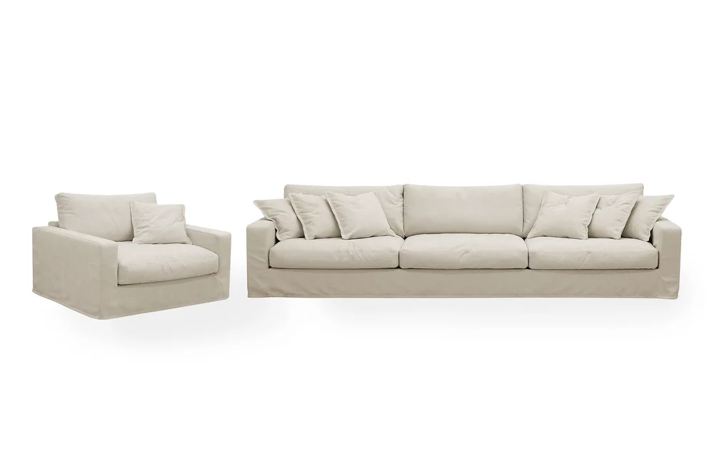 Valencia Extra Dyp 5-seters sofa + lenestol med avtakbart og vaskbart trekk v:8389244