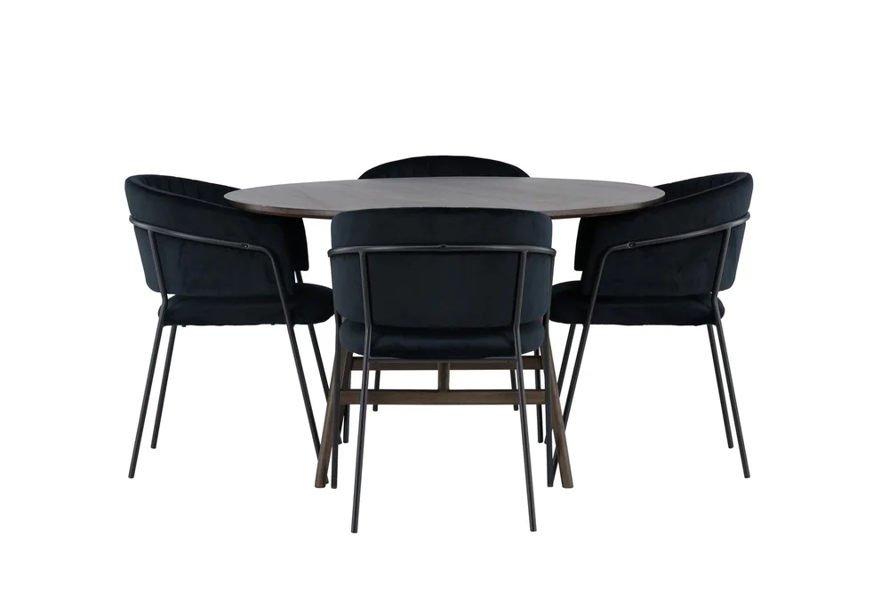 Kaseidon Matgruppe 100 cm Rund med 4 Selma Stoler v:6621667