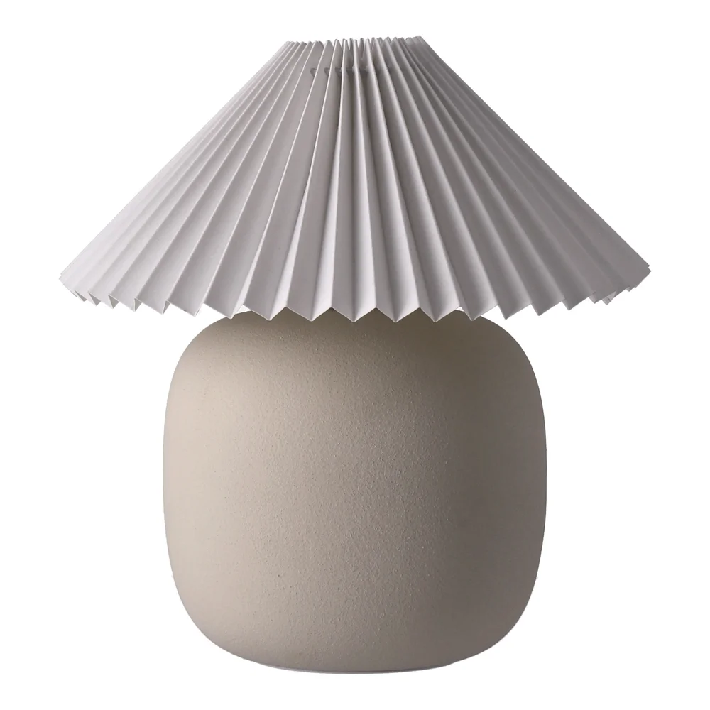 Boulder bordlampe 29 cm beige-pleated white" v:3919475