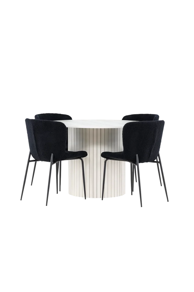 Härön spisebord med Modesto spisestol - Svart m v:6530352