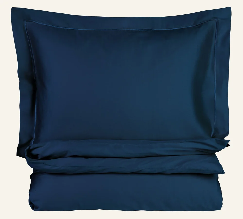 Egyptisk bomull sateng sengesett tåkeblå - 140x220 cm/50x70 cm v:8354731