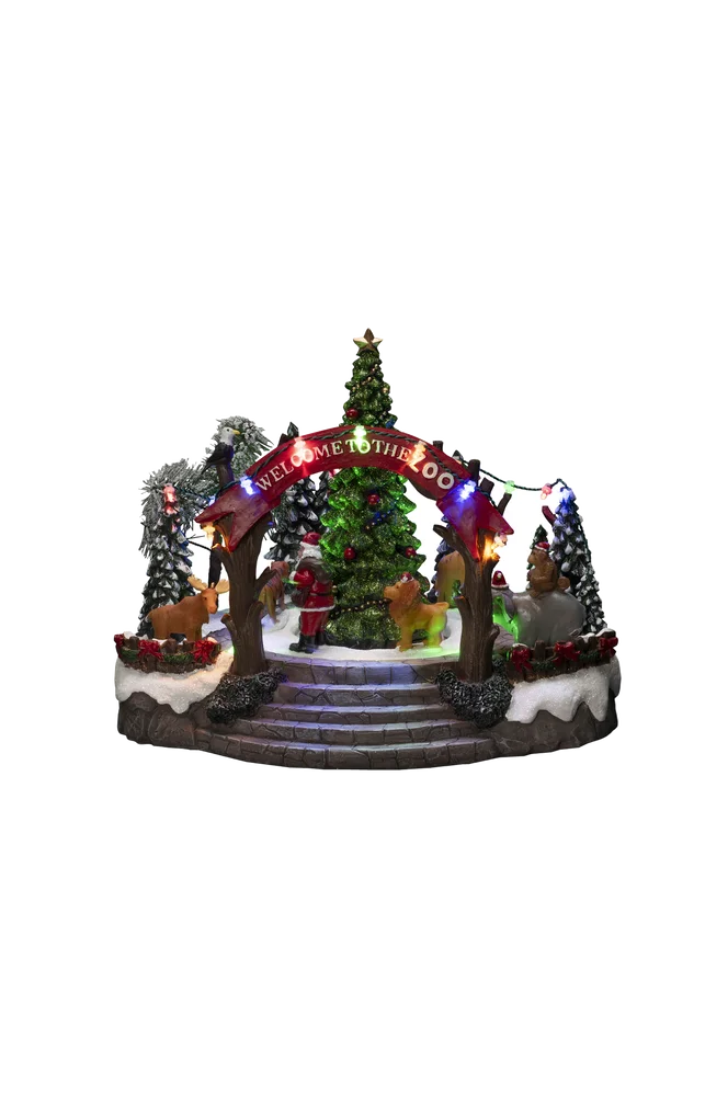 Mekanisk julezoo, 28 cm, 19 LED-lys – Flerfarget – Belysning | m v:8287060 Mekanisk julezoo, 28 cm, 19 LED-lys – Flerfarget – Belysning | m v:8287060
