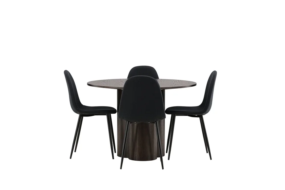 Olivia Spisegruppe 110 cm Rund med 4 Polar Stoler v:8083754