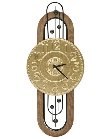 Veggklokke NOBELIUM 36 cm Metall Gull v:541944