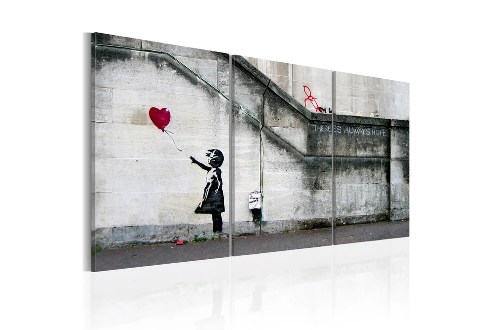 Bilde Det Finnes Alltid Håp Banksy Triptyk 120x60 v:3568029