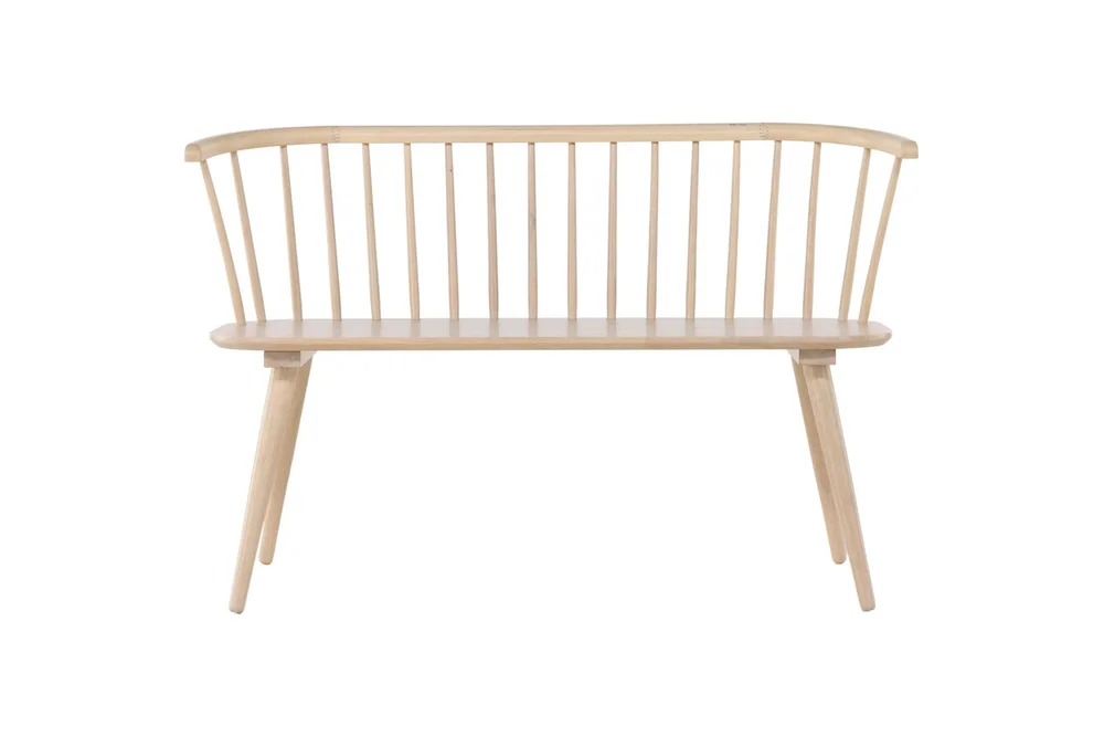 Sittebenk med ryggstøtte Venture Home Bobby sittebenk 120 cm Whitewash Hvitvasket v:1373833