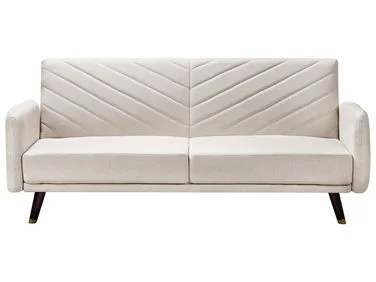 Sovesofa 3-seter SENJA Imitert lin Lys beige v:1505754 Sovesofa 3-seter SENJA Imitert lin Lys beige v:1505754