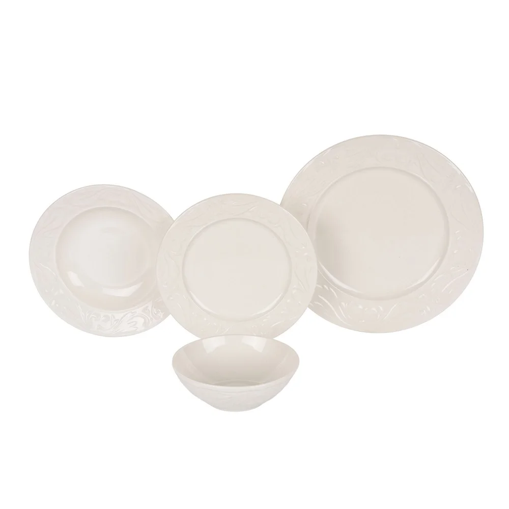 Middagsservise (24 deler) Opviq Rolyefli (32 x 32 x 29 cm) Krem v:2477754 Middagsservise (24 deler) Opviq Rolyefli (32 x 32 x 29 cm) Krem v:2477754