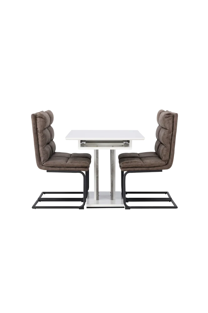 Spisegruppe Disa med 4 stk stoler Zizo - Hvit m v:2818646