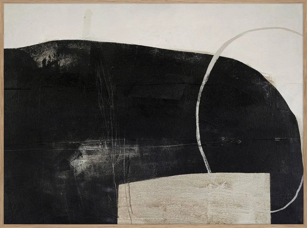 Design Painting / Sort Of Stone / 120×90 Cm / Eik ramme – Svart – Dekor | m v:6892651