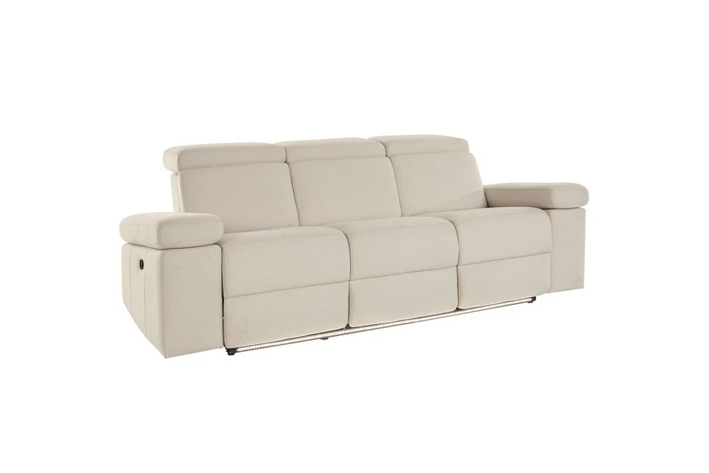 Sofa 3-seter Rayland Hvit, Sunday Stoff, Elektrisk recliner v:7300664