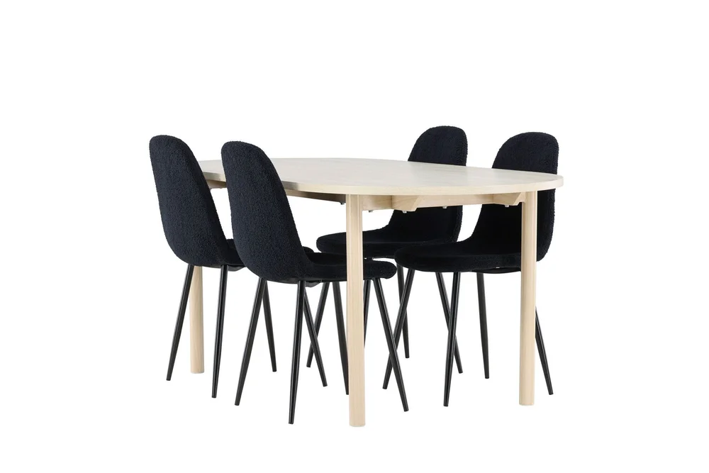 Andy Spisegruppe 180 cm Oval med 4 Polar stoler v:7356663 Andy Spisegruppe 180 cm Oval med 4 Polar stoler v:7356663