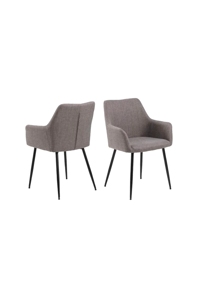 Lizzy spisestuestol med armlener 2-pk – Brun m v:3931611 Lizzy spisestuestol med armlener 2-pk – Brun m v:3931611