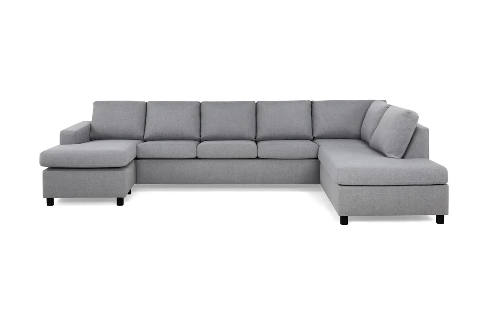 Crazy 5-seters Høyrevendt U-formet X-Large Sofa med Divan og Sjeselong i Stoff v:6418454