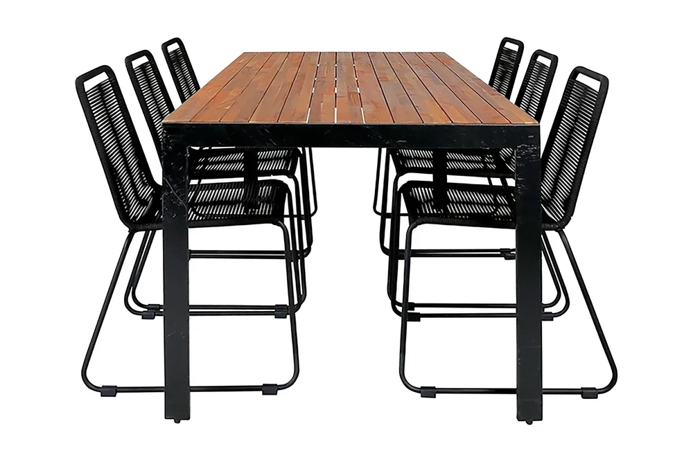 Bois Spisegruppe 205cm+6 Lindos Stablebare Stoler v:1427621