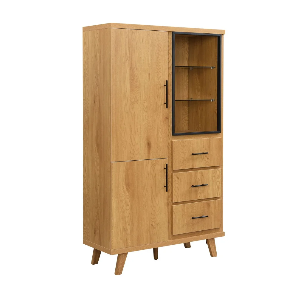 Elvik høyskap 188 cm i MDF med dører og skuffer v:7306311 Elvik høyskap 188 cm i MDF med dører og skuffer v:7306311