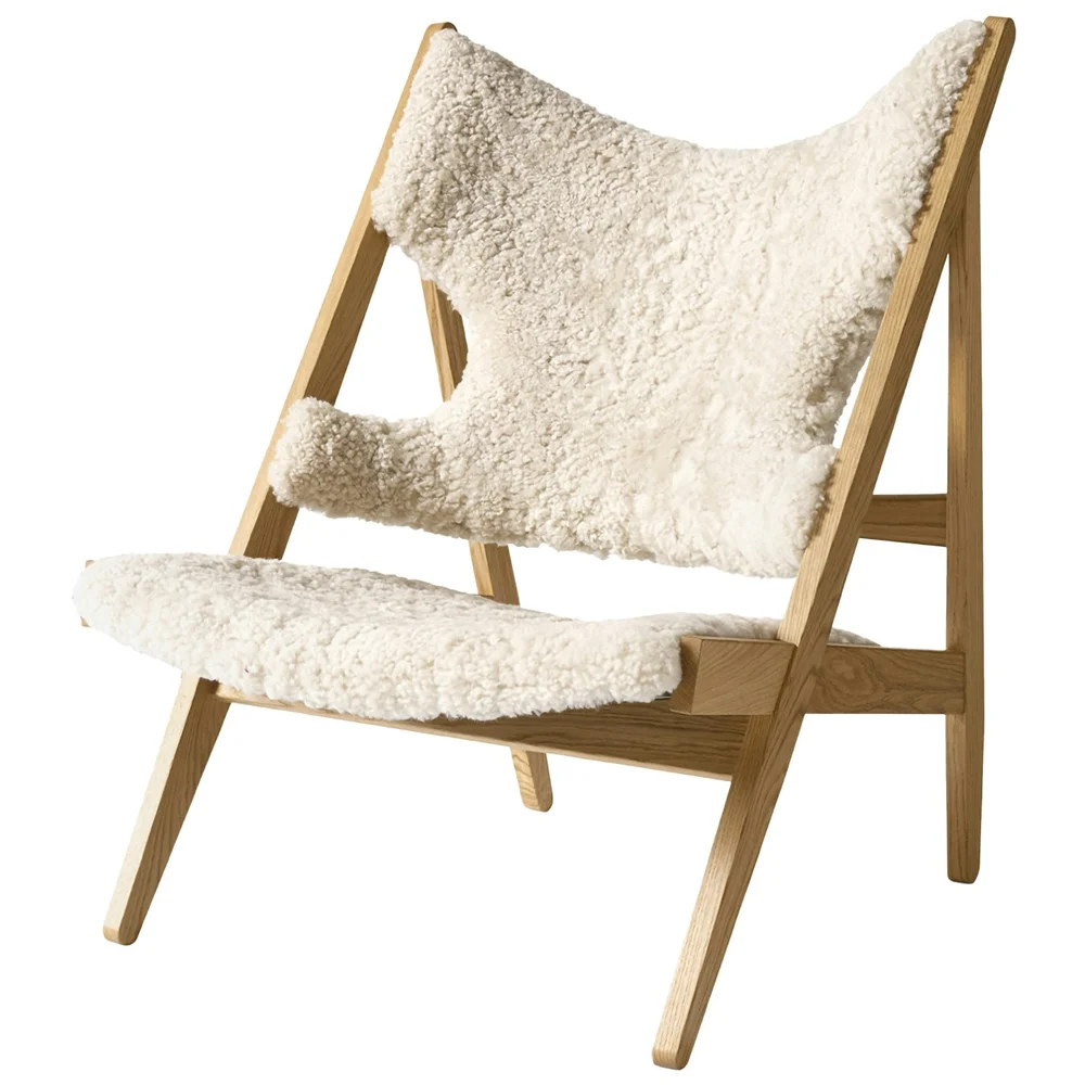 Knitting Loungestol, Eik / Saueskinn Curly Nature v:827272